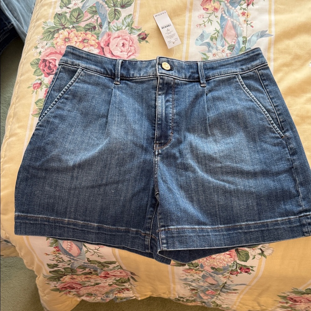 WHBM High Rise Denim Blue Women's Shorts size 8